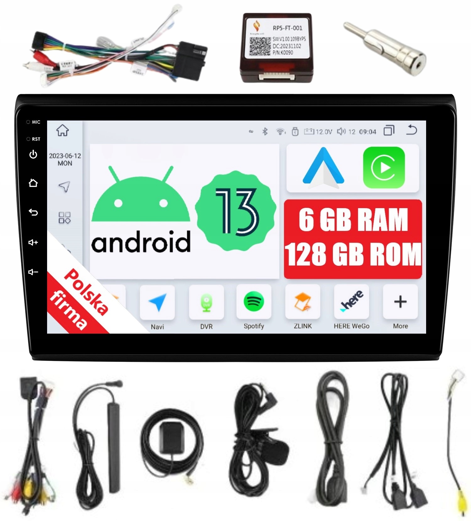 Radio 2DIN Nawigacja Android Fiat Bravo 2 II 6/128 Gb Dsp Carplay Lte