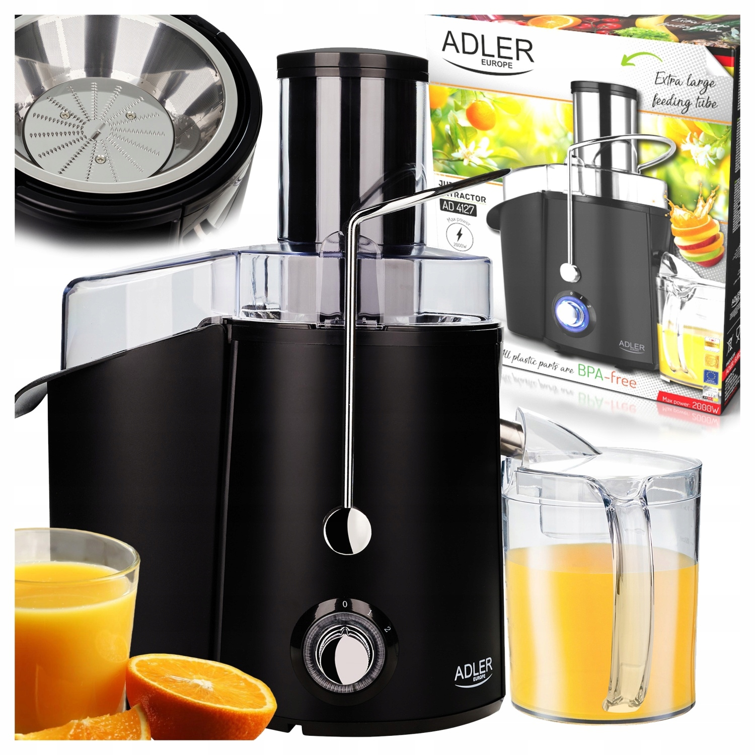 Odšťavovač Ovocia A Zeleniny Vysokých Otáčok Adler 1000W
