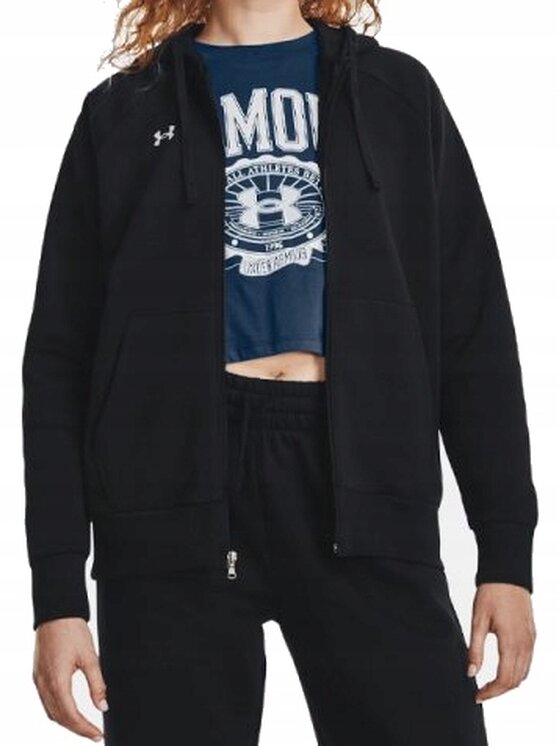 Bluza Damska Under Armour Rozpinana Z Kapturem Czarna Fleece Hoodie XXL