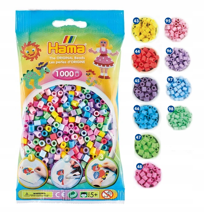 

Koraliki Hama MIDI 1000 207-50 MIX Pastelowe