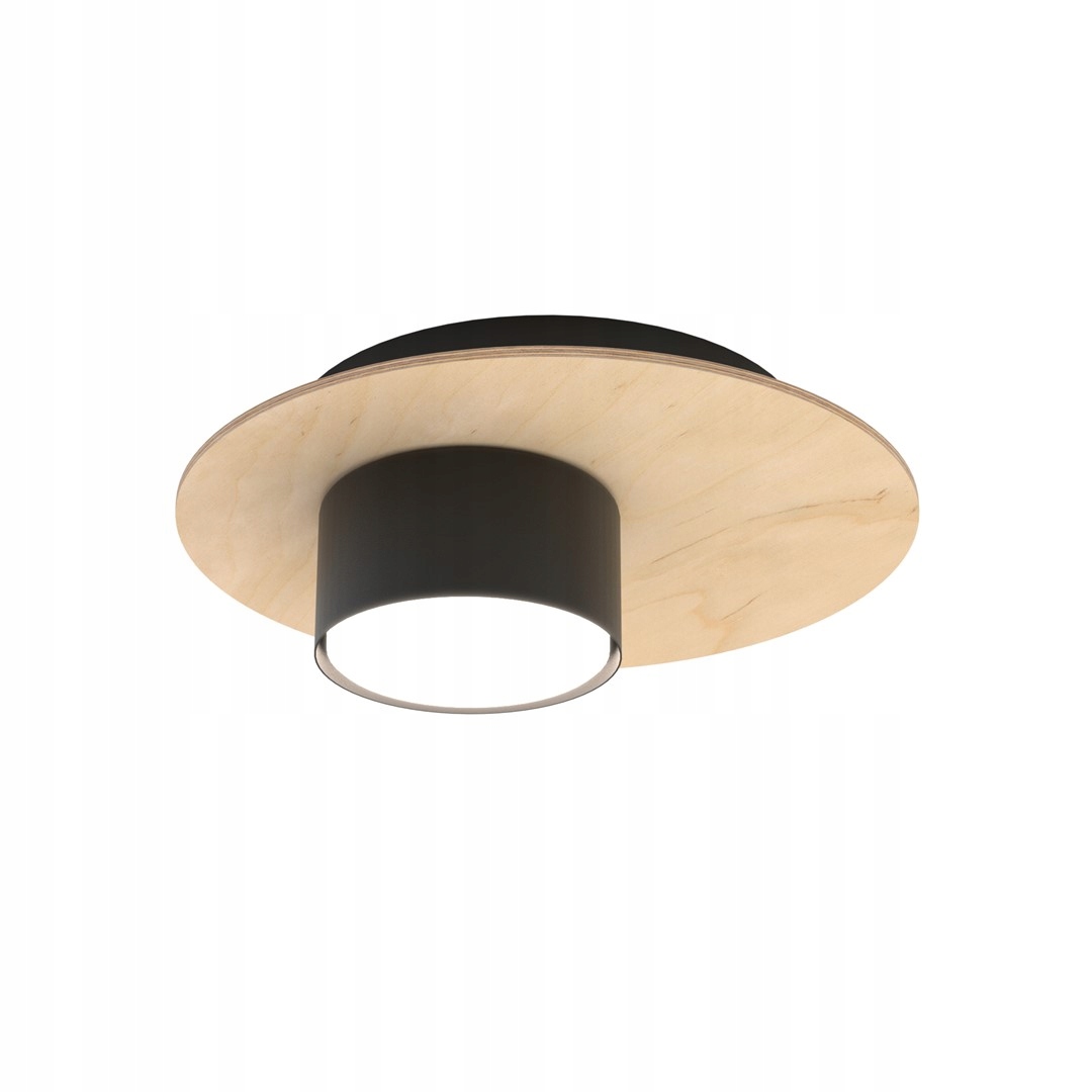 Stropní svítidlo Pixo 1 Bl minimalistická, kulatá, černá překližka