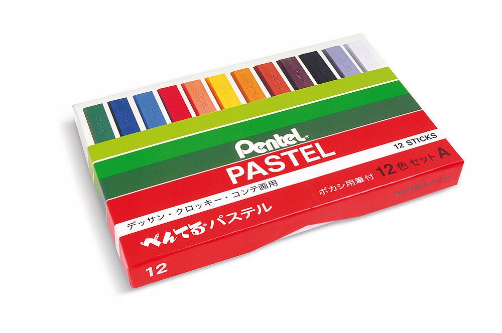 Pentel Suché Pastely 12 Barev Višeň
