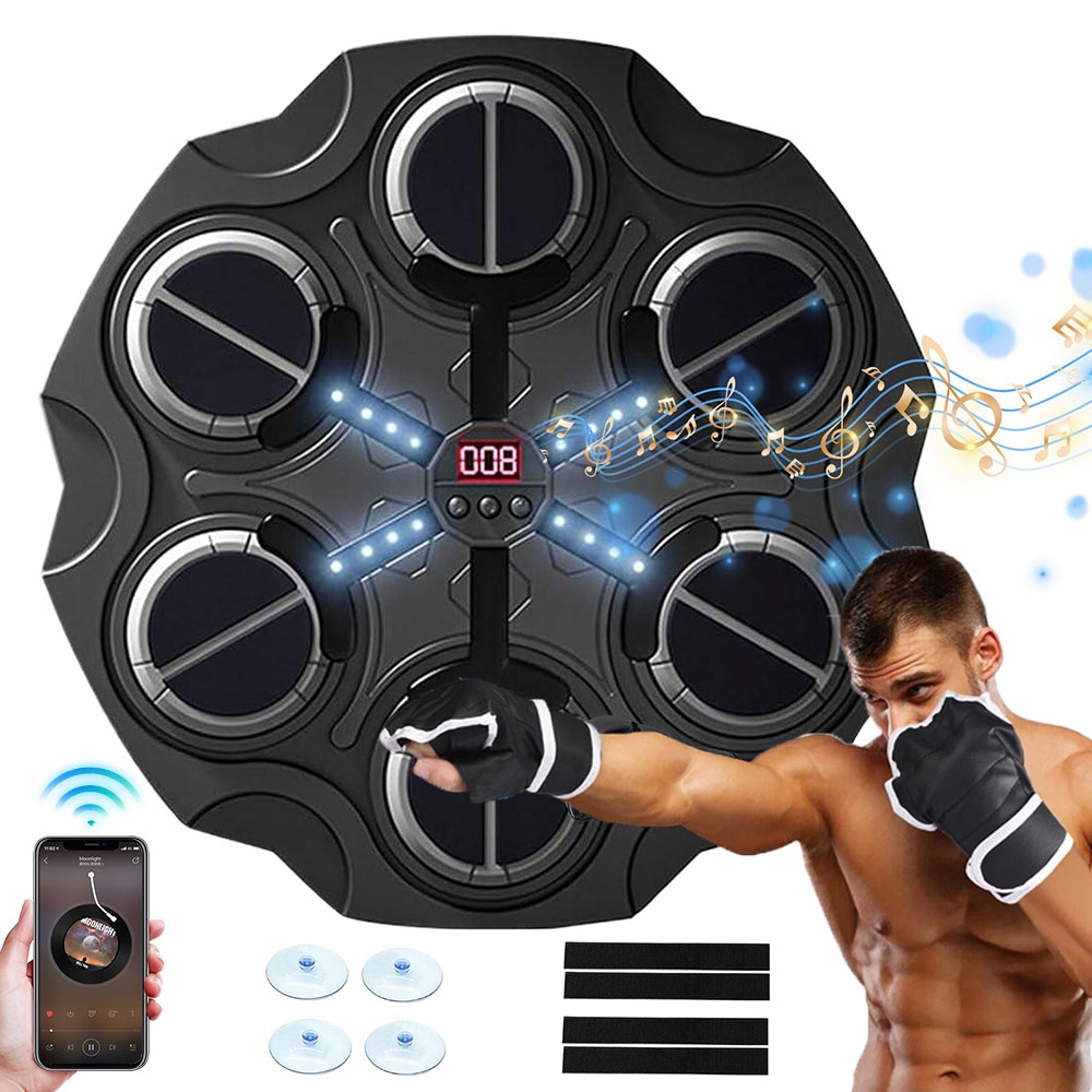 Music Boxing Machine Bluetooth rukavice 3 úrovně rychlosti podsvícení