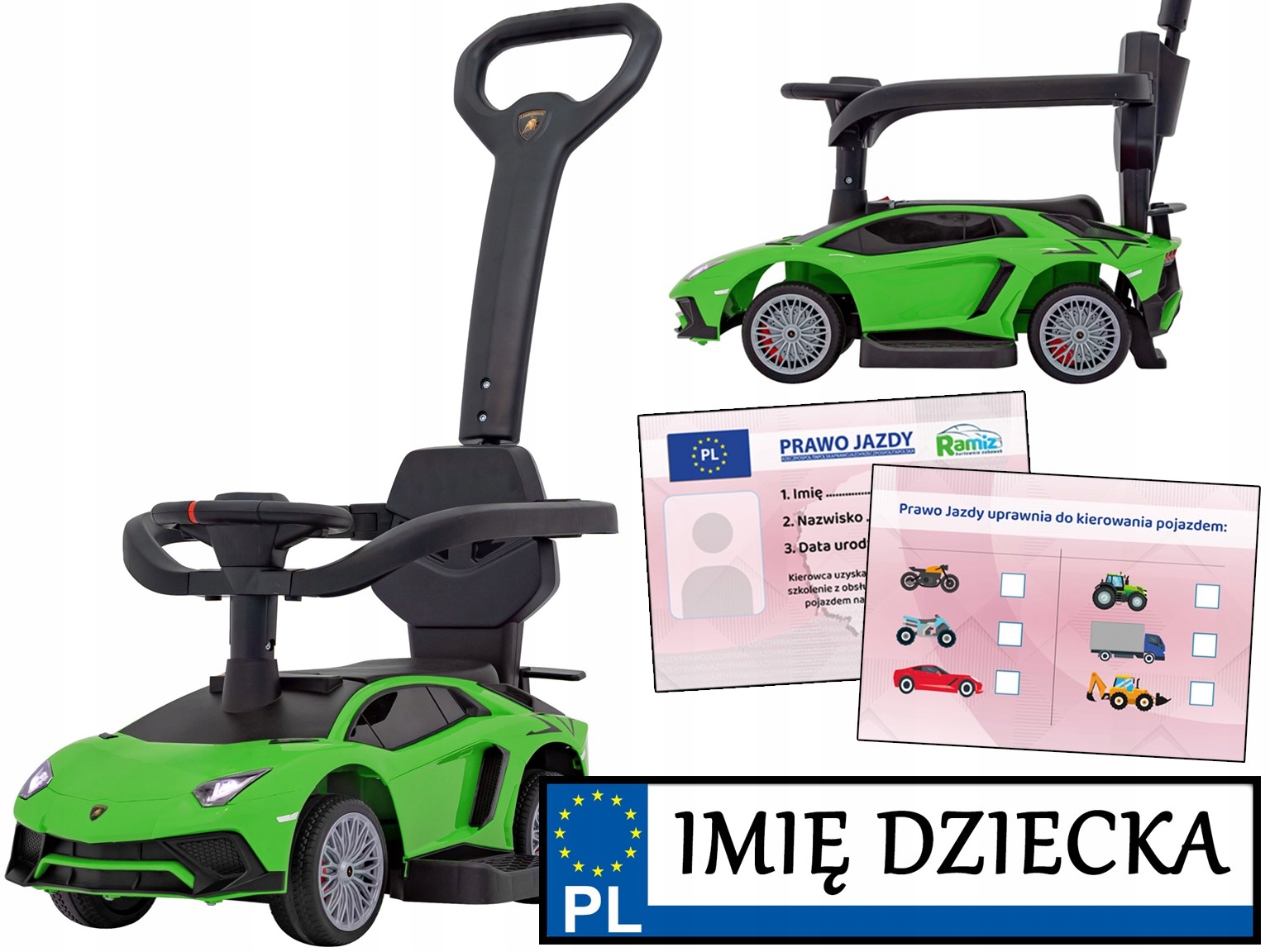 logowane autko Lamborghini Aventador Sv pchacz dla dzieci Jeździk Odpychacz