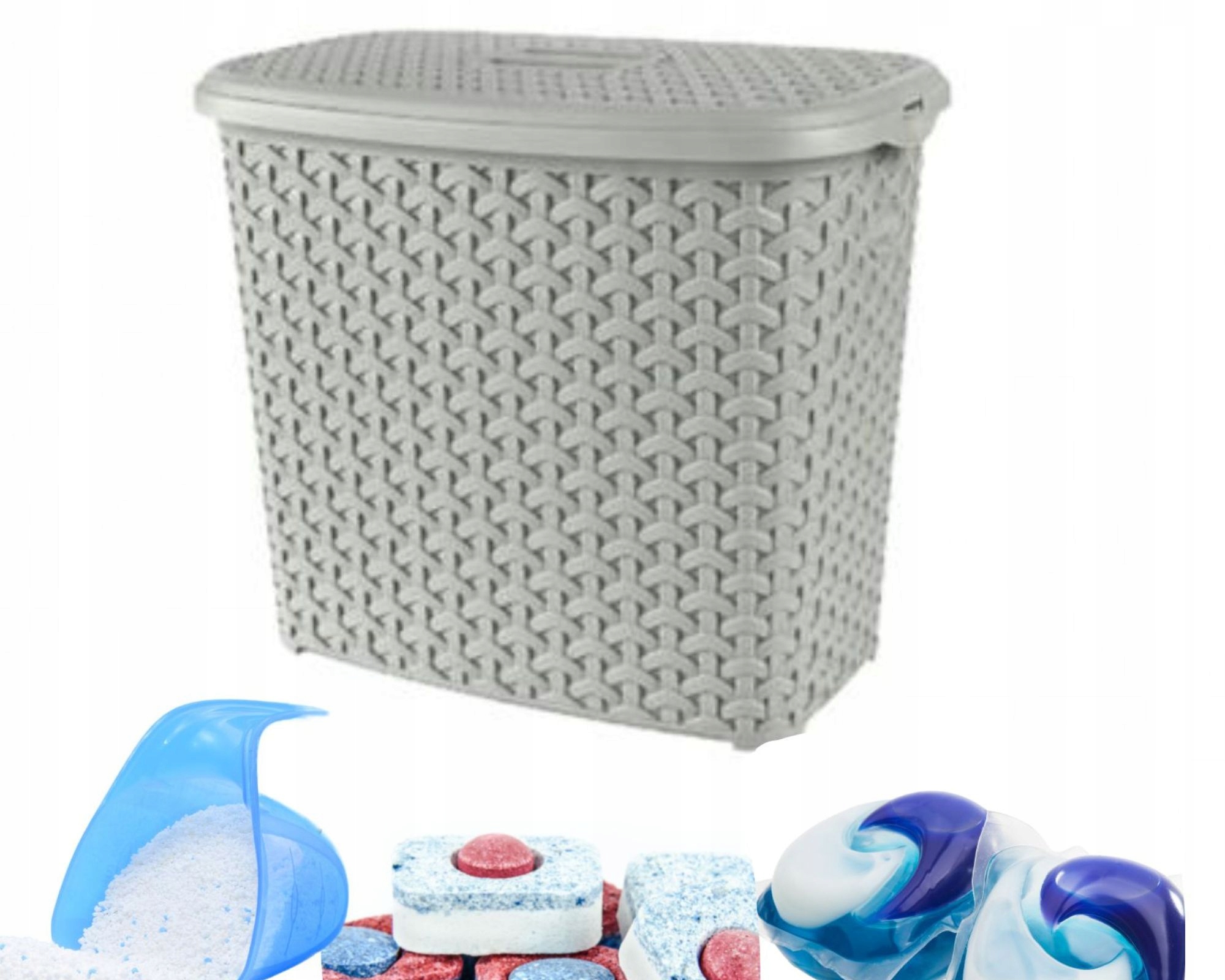 

Pojemnik Na Proszek Detergenty Kapsułki 6L Rattan