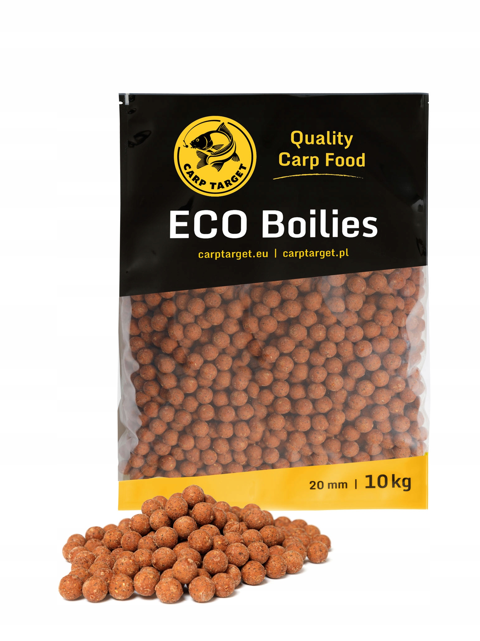 Návnadové proteinové kuličky 10 kg 20 mm Broskev – Eco Boilies Carp Target