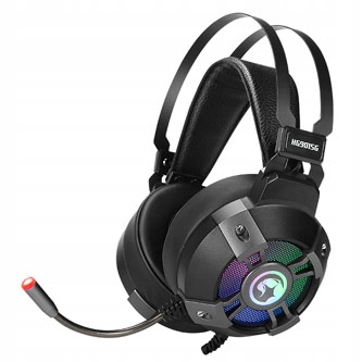 Marvo HG9015G słuchawki z mikrofonem, przewodowa, czarne, 7.1 virtual, Usb