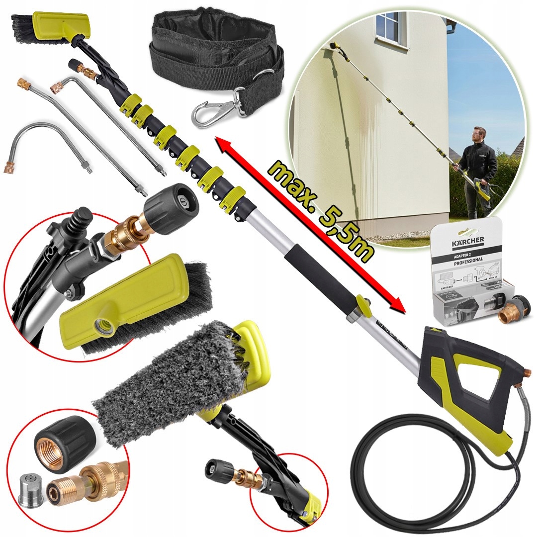 Lanca Teleskopowa 5,5m do myjki Karcher Easy!Lock do dachu elewacji solarów