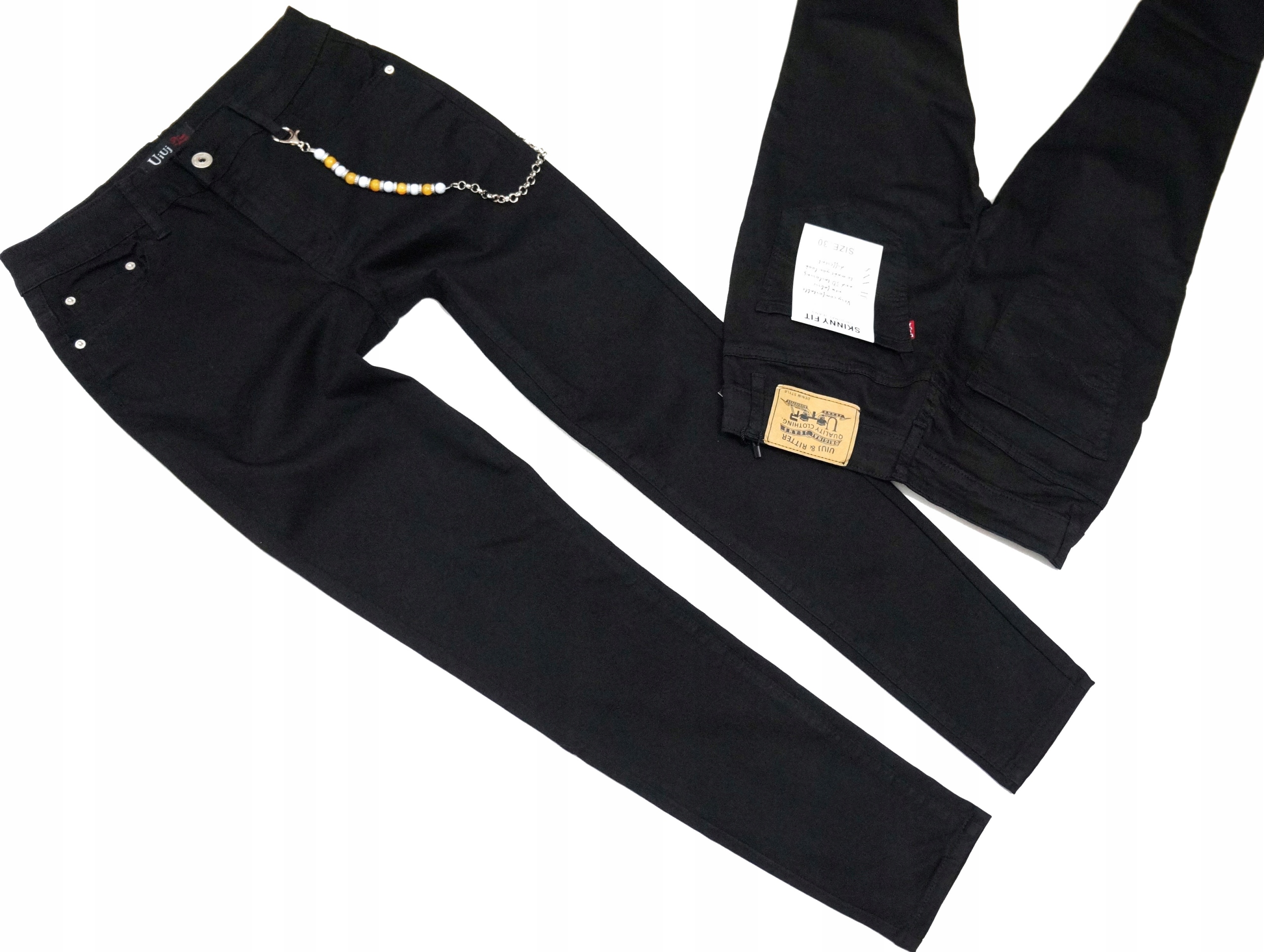 Uiuj Spodnie Wyszczuplające Rurki Jeansy Limitowana Kolekcja Czarne 46 3XL