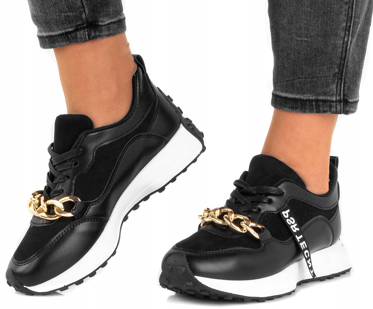 

Czarne Sneakersy Z Łańcuchem 37