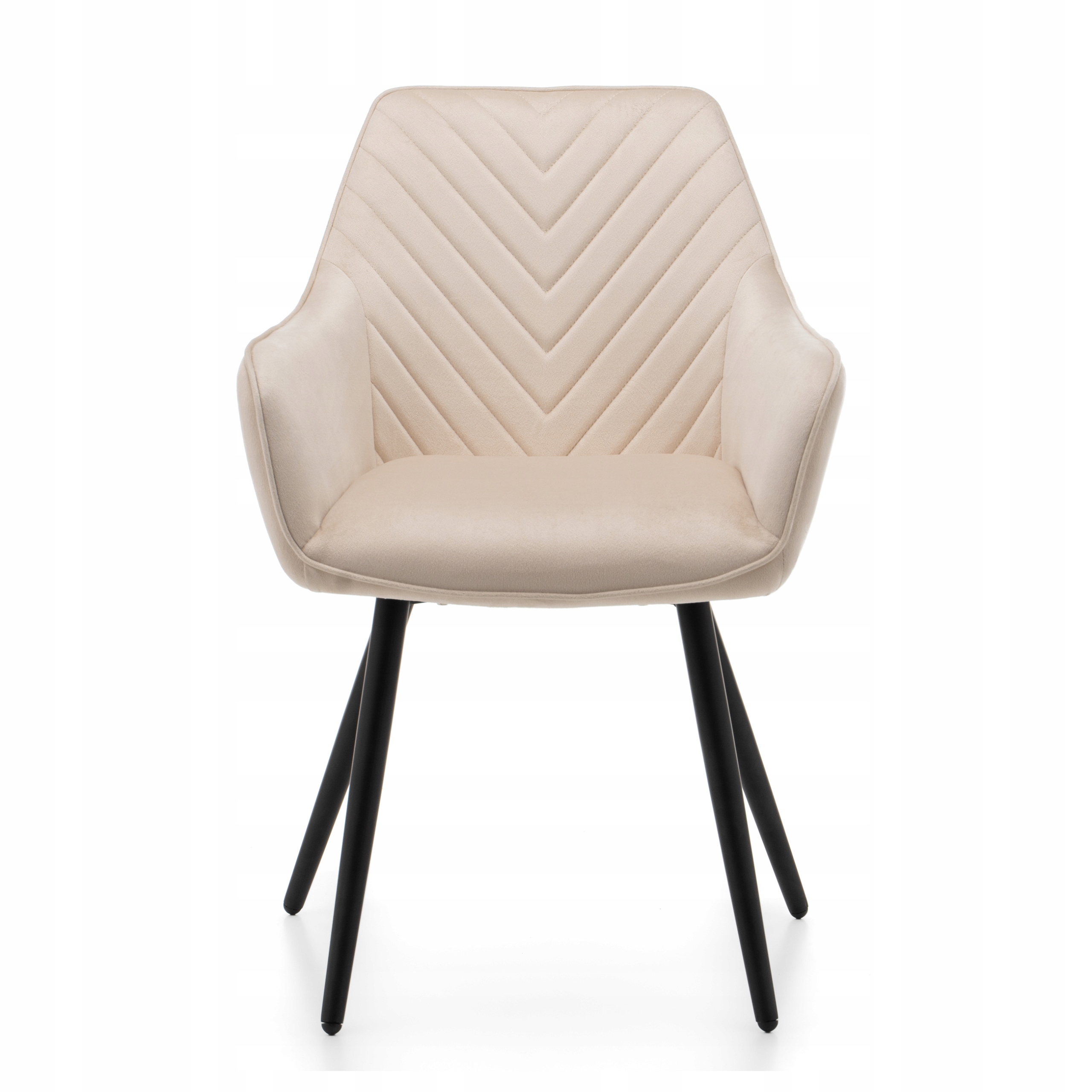 Krzesło Tapicerowane Welurowe Beżowe Do Salonu Jadalni Nowoczesne