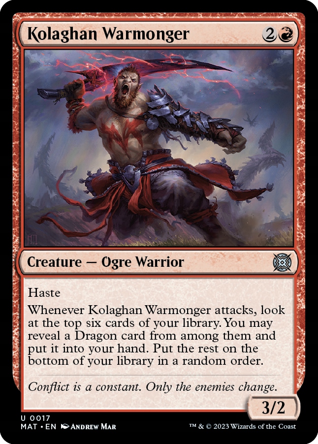 Mtg 2x Kolaghan Warmonger (u)