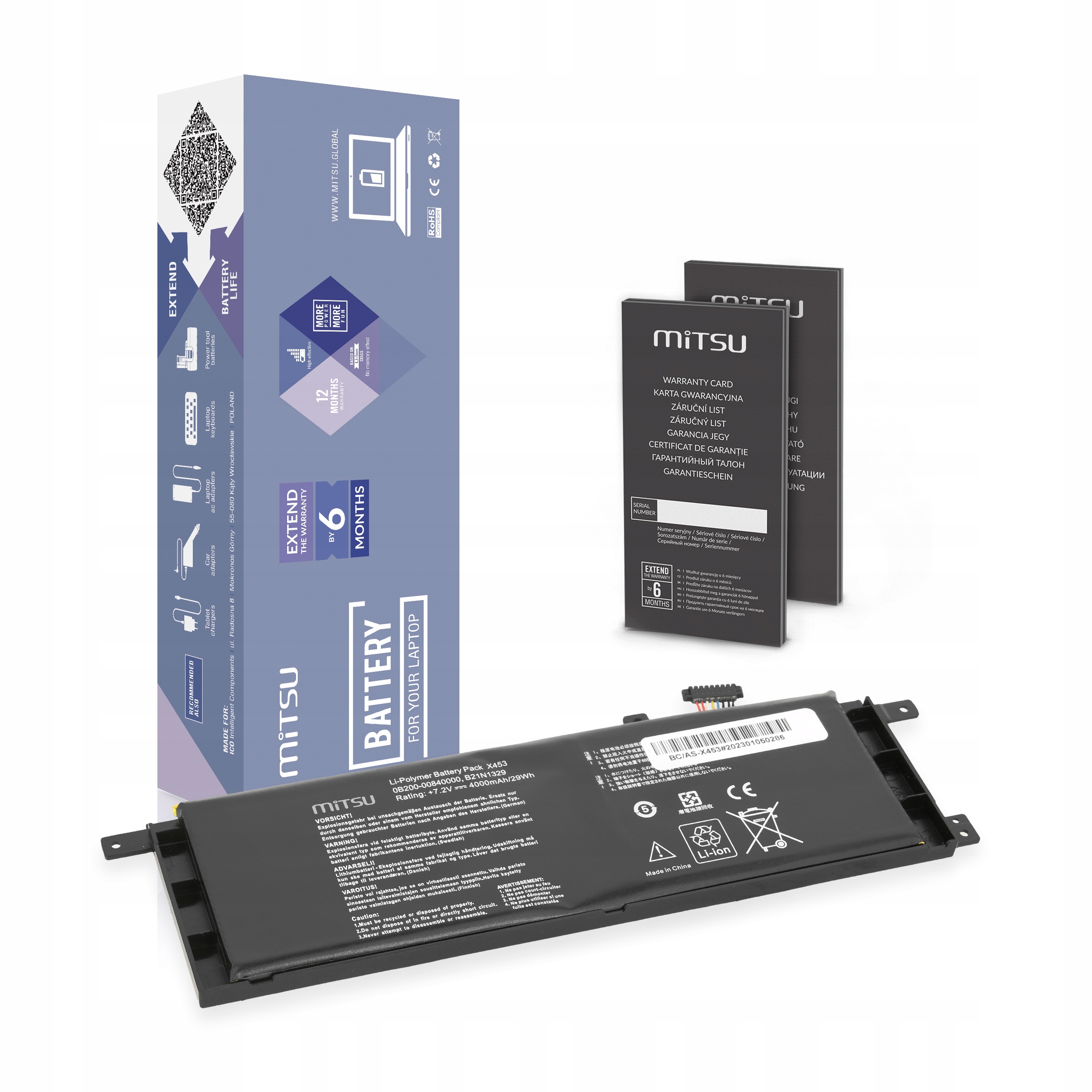 Bateria B21N1329 do Asus X453 X553MA