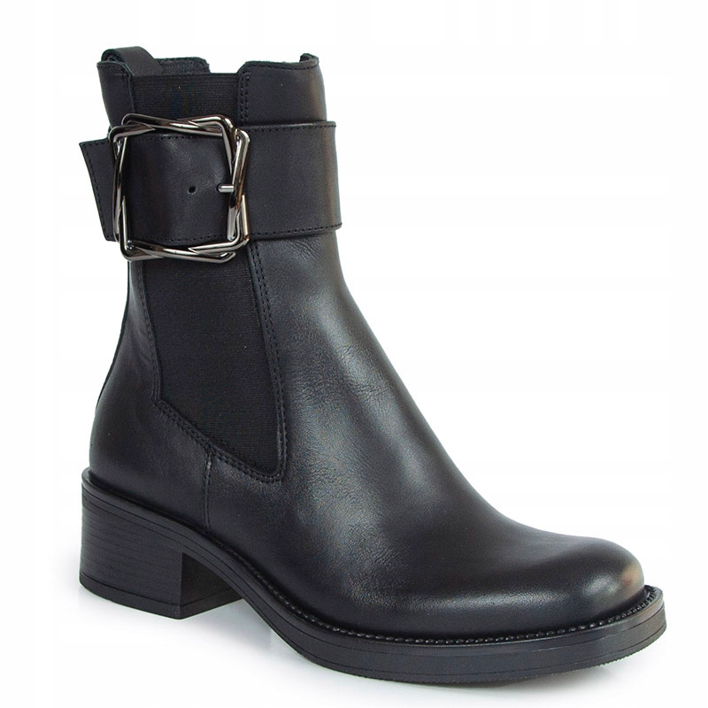 Simen 7372A Kotníkové Boty Kozačky Kůže Lico Černé 37