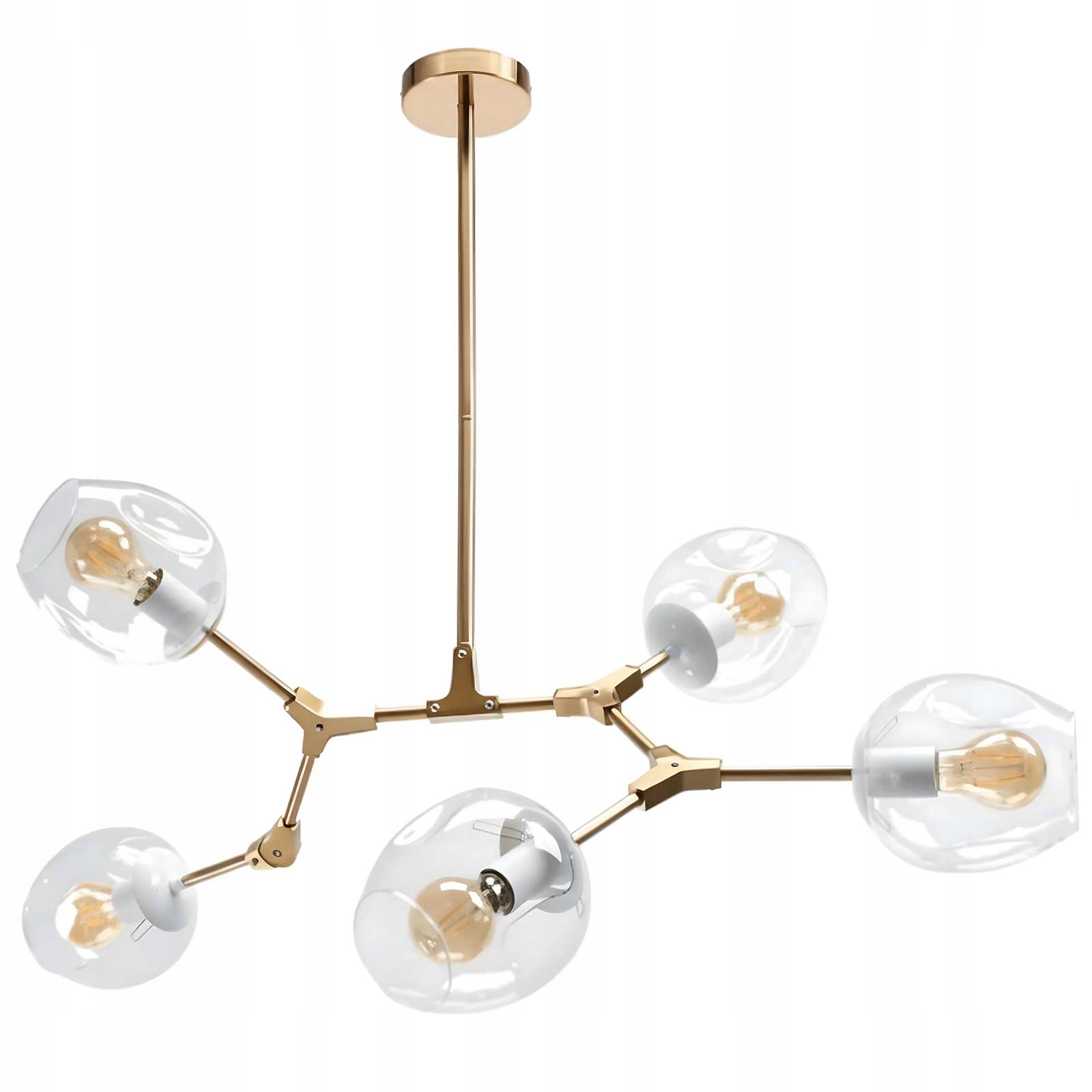 Stropná lampa Zlatá Glamour 5xE27 Moderná Štýlové Tienidlá Transparent