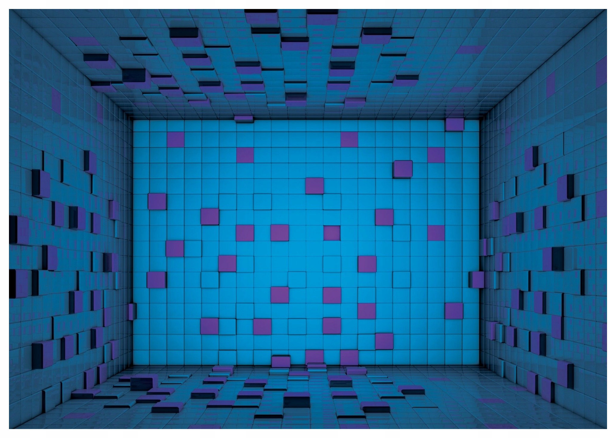 Fototapeta Geometrická abstrakce 3D Fialovo-modrá 254x184 lepidlo