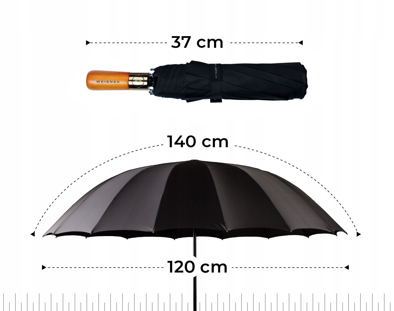 ORYGINALNA ELEGANCKA PARASOLKA AUTOMATYCZNA 140 CM Rodzaj automatyczny składany XL z pokrowcem