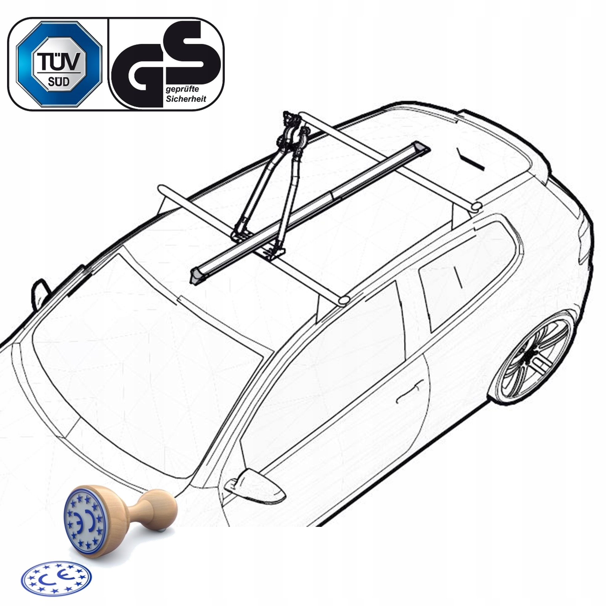 UCHWYT ROWEROWY BAGAZNIK NA DACH NA ROWER ZAMYKANY Color silver