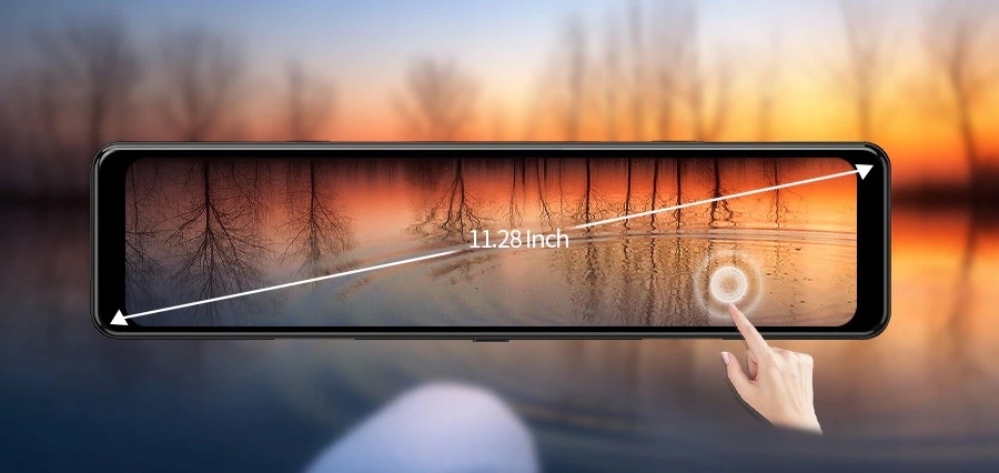 T12CM Wideorejestrator SONY IMX307 2K FullHD Additional Features camera automatic start shock sensor two cameras reversing camera HDR WDR H 264 codec sound recording display