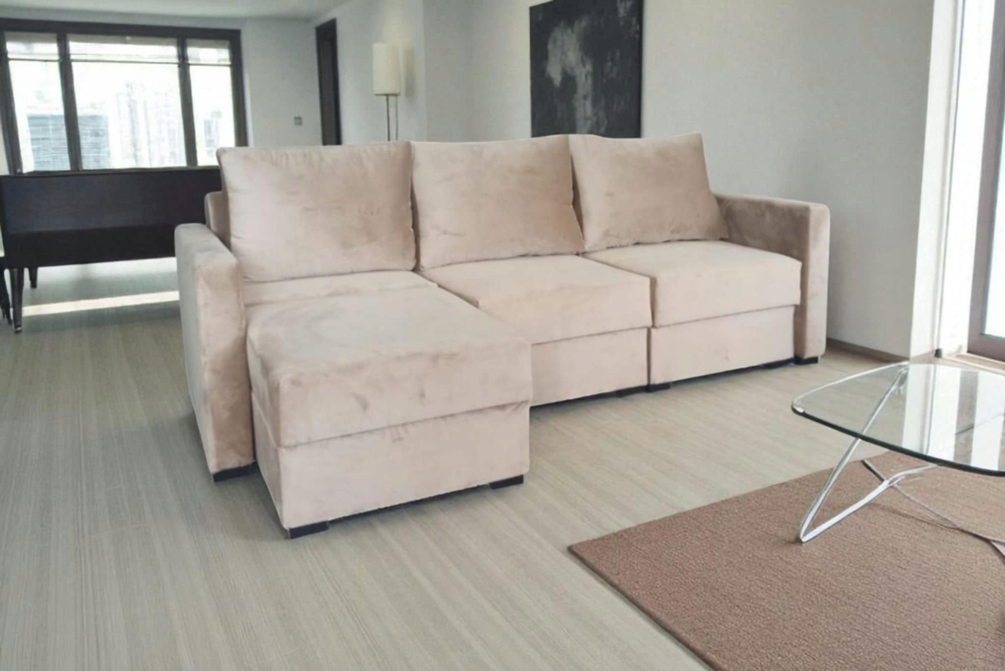 Carlos Sofa/Pohovka Rohová Sedací Souprava 3 kontejnery s funkcí spaní