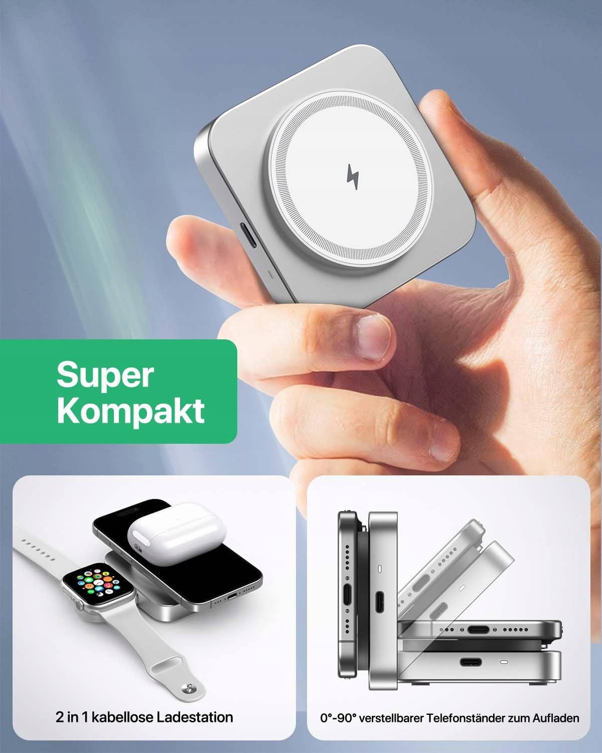 MAG-SAFE Ładowarka Bezprzewodowa Do iPhone i Apple Watch i AirPods Pro — miniatura 2