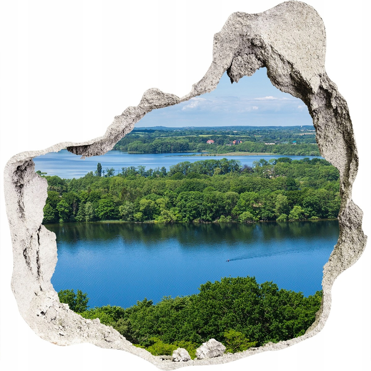 

Naklejka fototapeta 3D widok Las nad jeziorem
