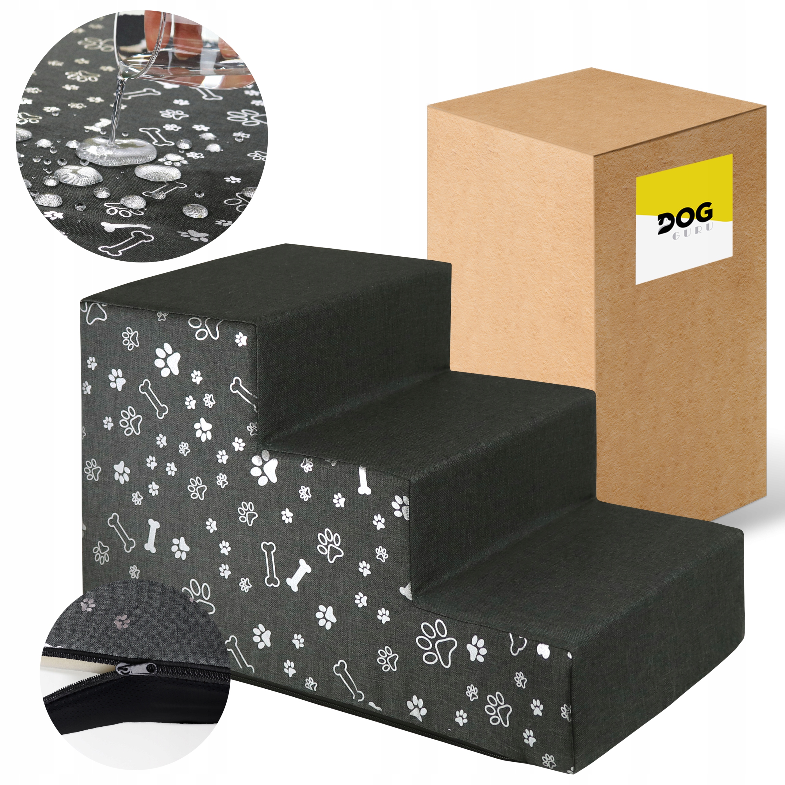 Levně Schody Schůdky Pro Psa Rampa Podest 3 Stopnie 30 cm Stabilní
