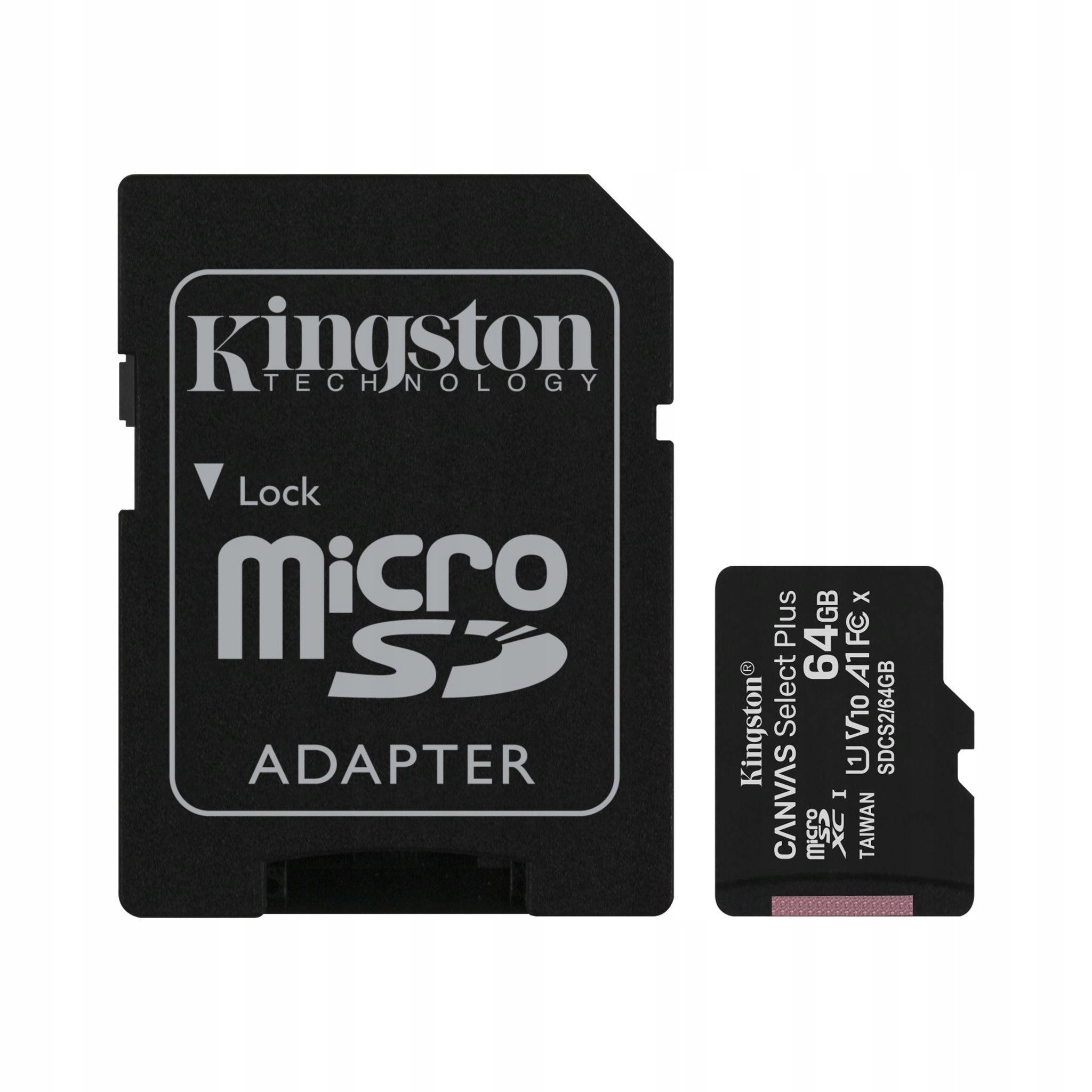 KINGSTON KARTA PAMIĘCI 64 GB MICRO SD CLASS 10 UHS 100 MB/s Kod producenta SDCS2/64GB