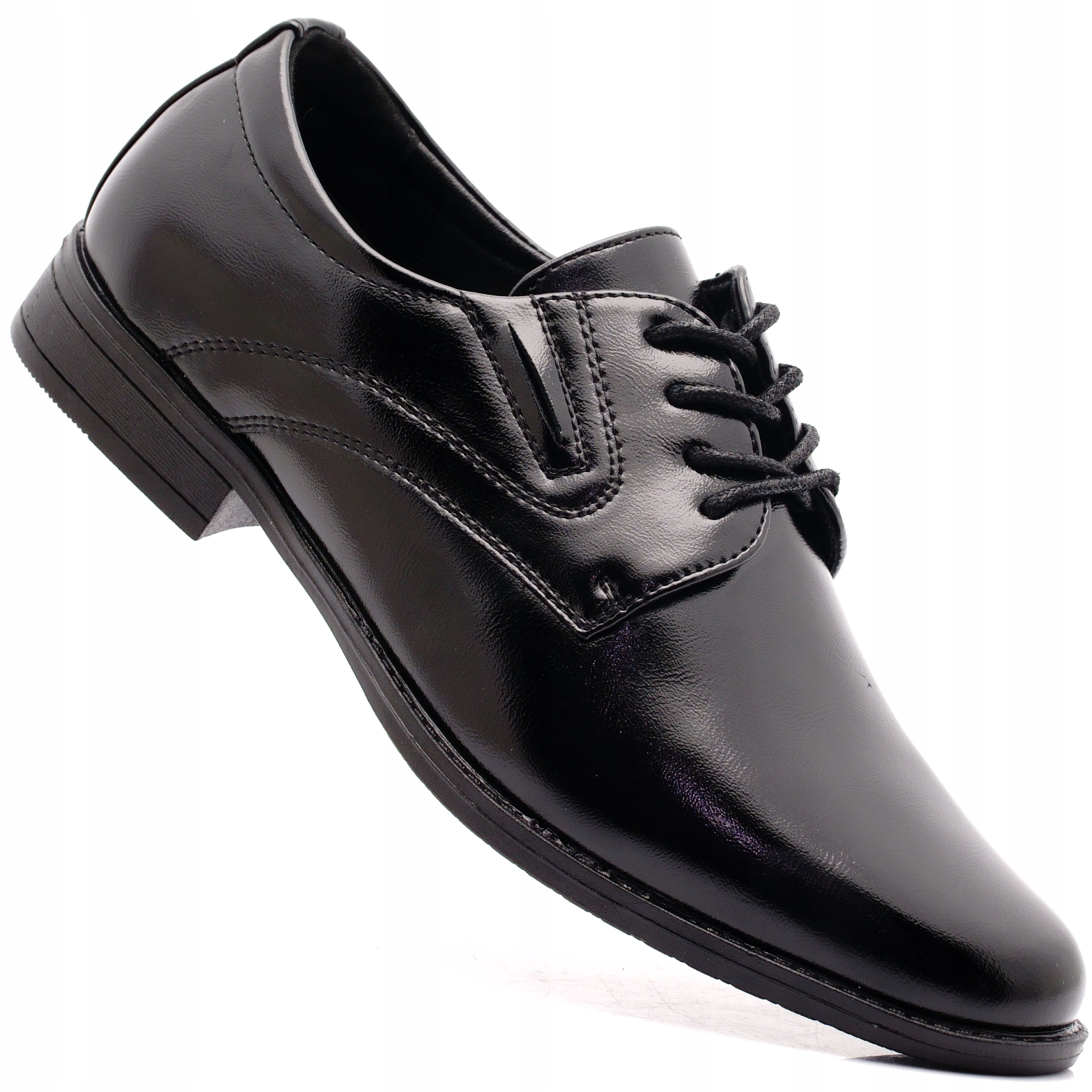 Buty Chłopięce Komunijne Wizytowe Czarne Pantofle Unisoft 6777 36