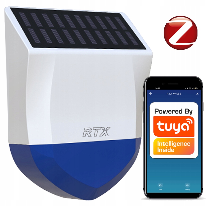 

Syrena Alarmowa Zewnętrzna Solar Aku Zigbee Tuya