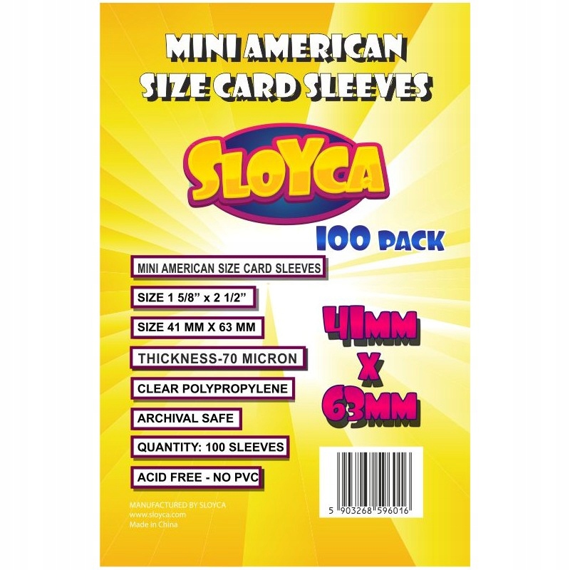 

Sloyca Koszulki Mini American 41x63 mm 100 szt.