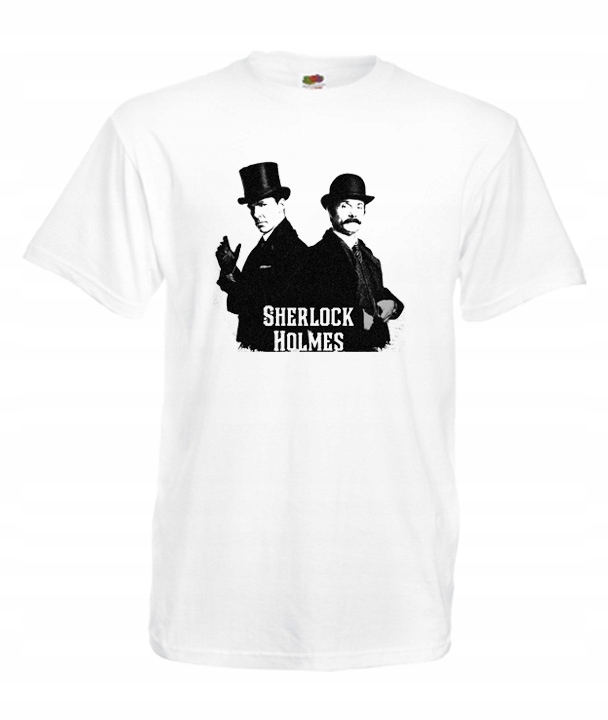 

L Koszulka Męska Sherlock Holmes Detektyw Wzory