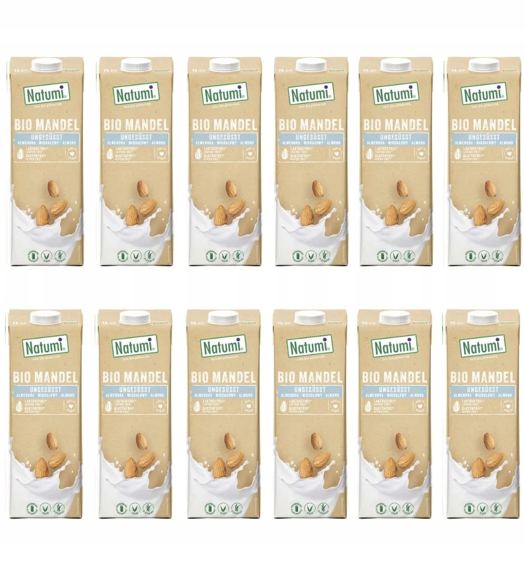 Napój Migdałowy Bez Cukru Bez Glutenu 12x1L Natumi