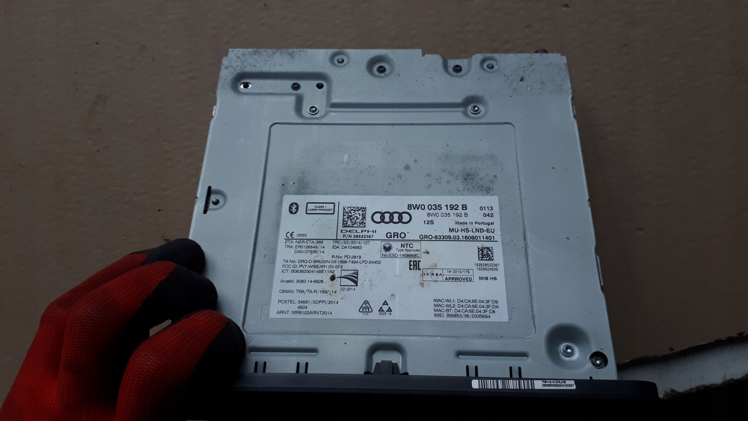 A4 B9 8W MULTIMEDIA player SD NAVI 8W0035192B A5