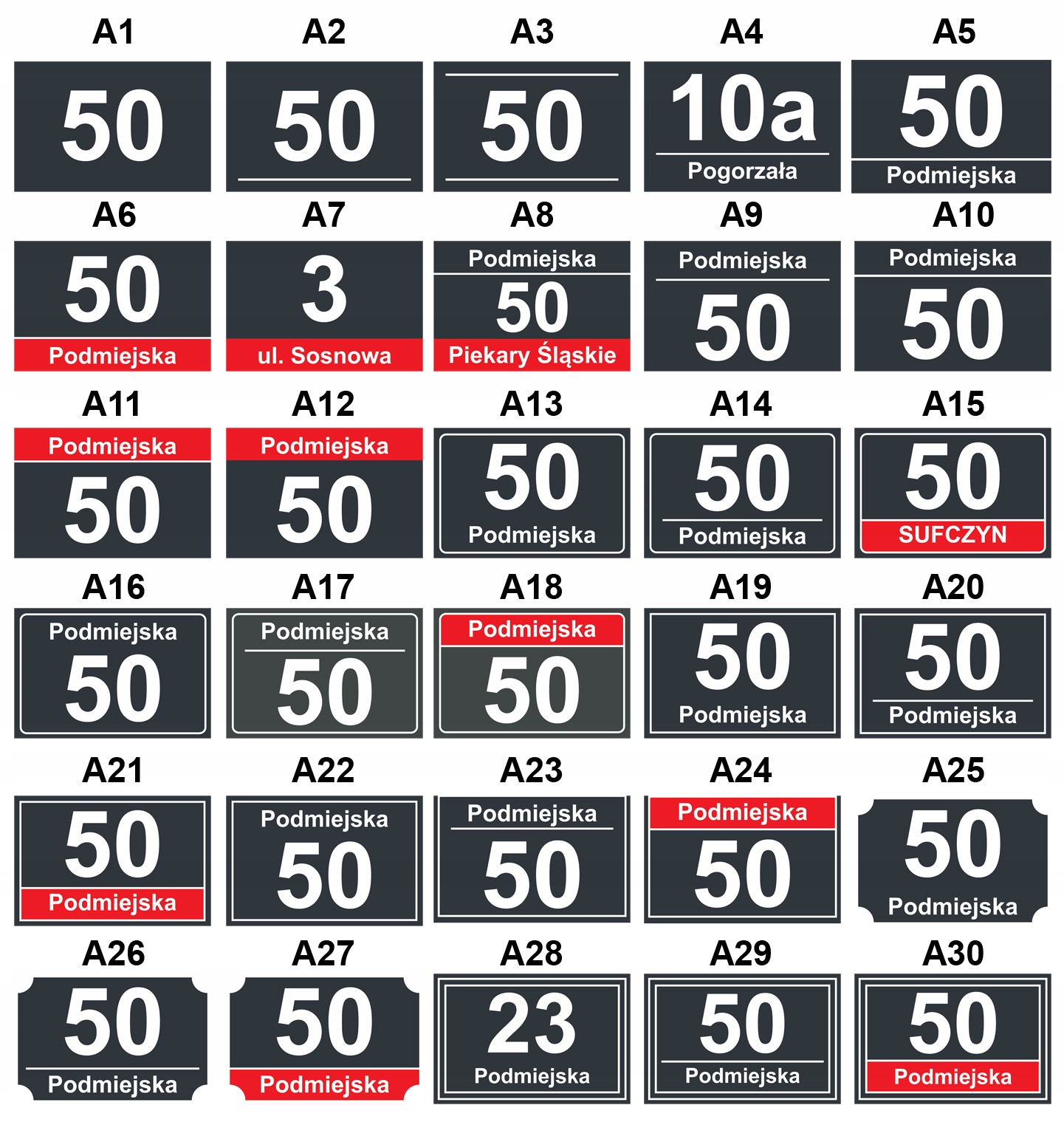 Tabliczka ADRESOWA ANTRACYT 30 x 20 Numer domu Kod producenta 3020a