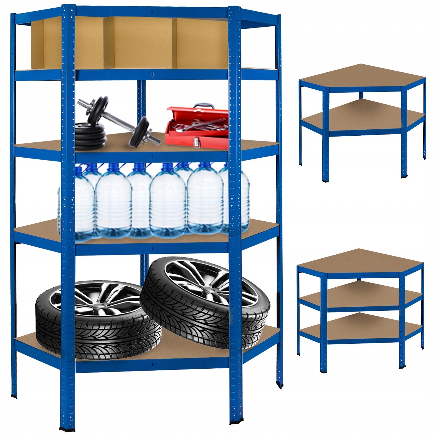 Malatec 13140 Rohový regál s Mdf policami 1800 x 900 x 400 mm, 175 kg