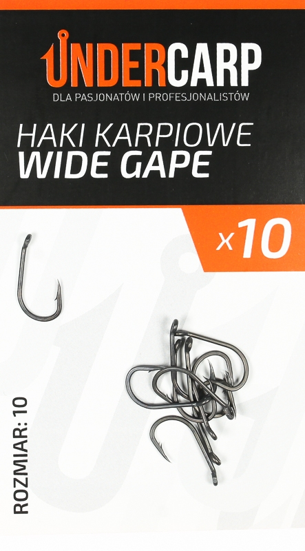 UnderCarp Teflonowe haki karpiowe Wide Gape Nr10