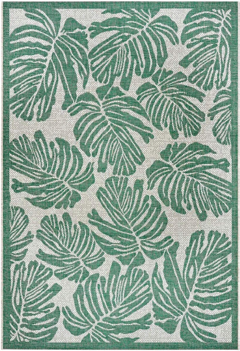 Koberec zelený sisal, plochý na terasu, vonkajší, vnútorný, 140 x 200 cm