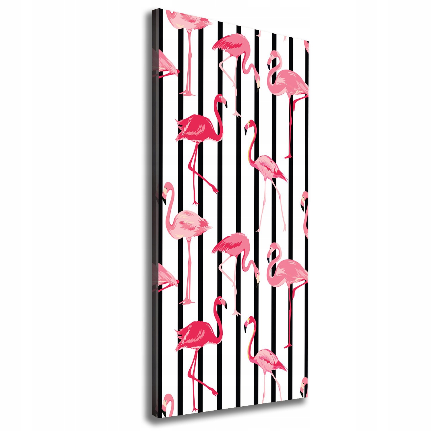

Foto obraz na płótnie Flamingi i paski 50x125 cm