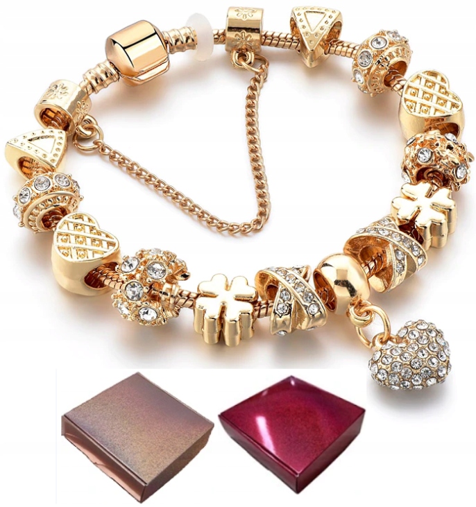 

Charms Złota Bransoletka Modułowa Murano