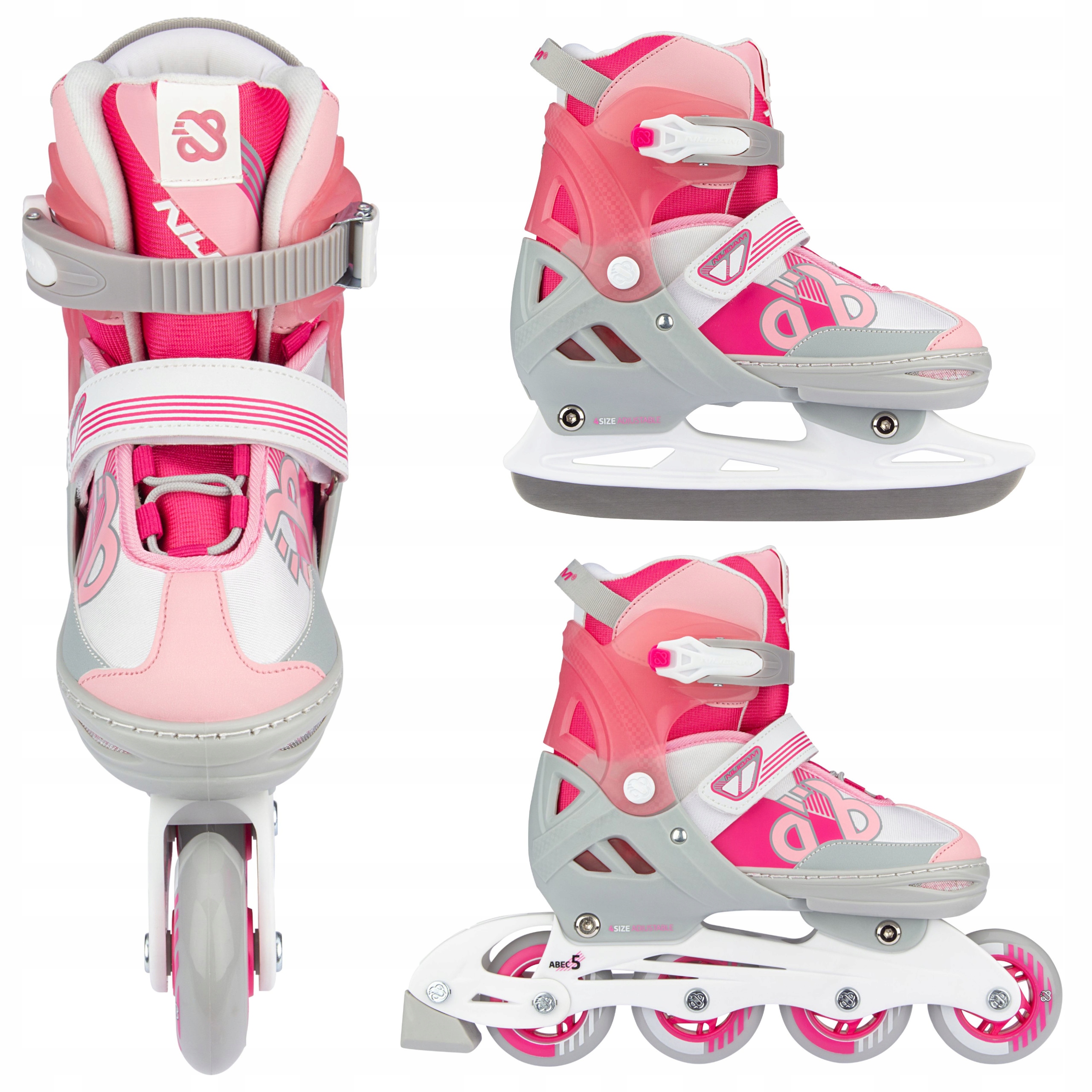 Łyżworolki regulowane 2w1 rolki łyżwy dla dzieci Nijdam 37-40