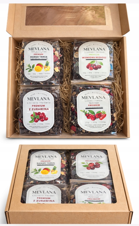 Set Dárek 4 černých ovocných listů 4x100g Premium