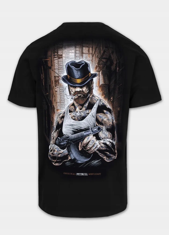 Męska Koszulka bawełniana Pitbull Hatter duży nadruk na plecach print
