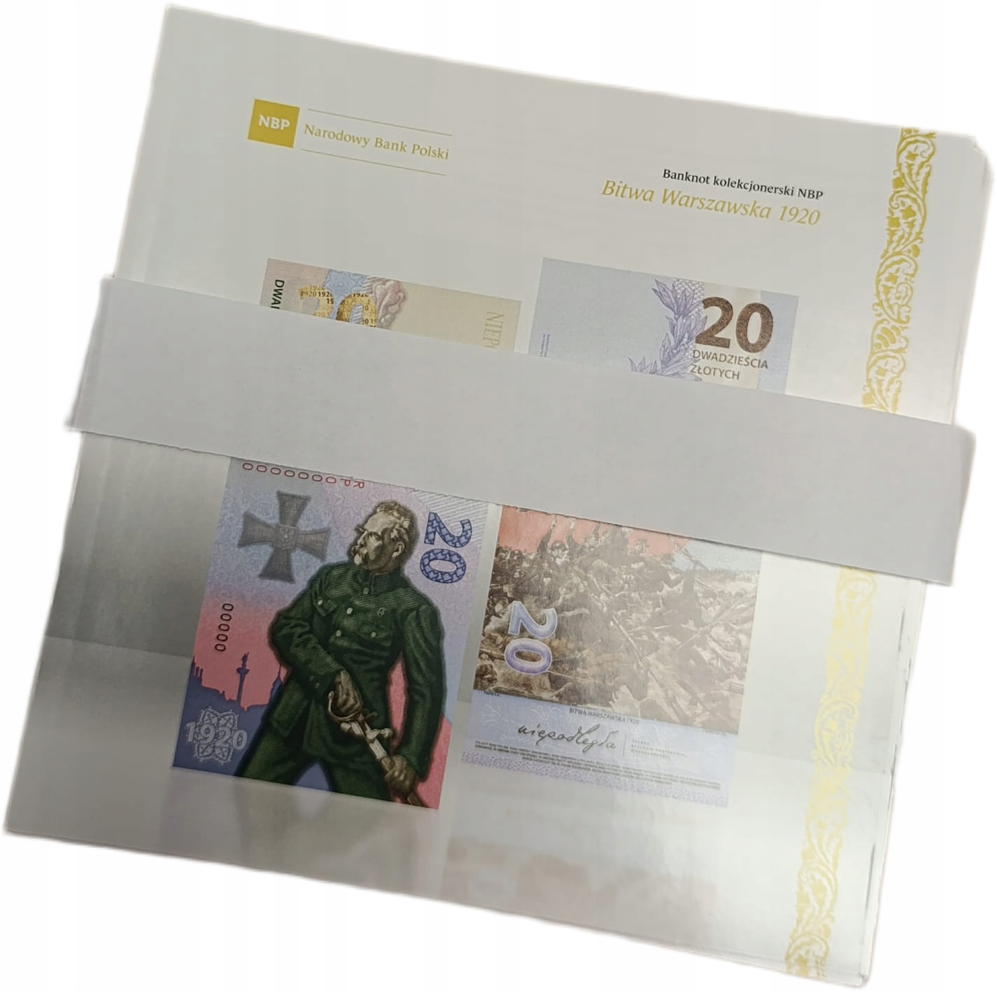 Zestaw folderów do banknotów Bitwa Warszawska - 100 sztuk