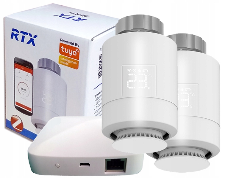 2x hlavica Rtx Termostat ZigBee Lan brána Tuya SET2