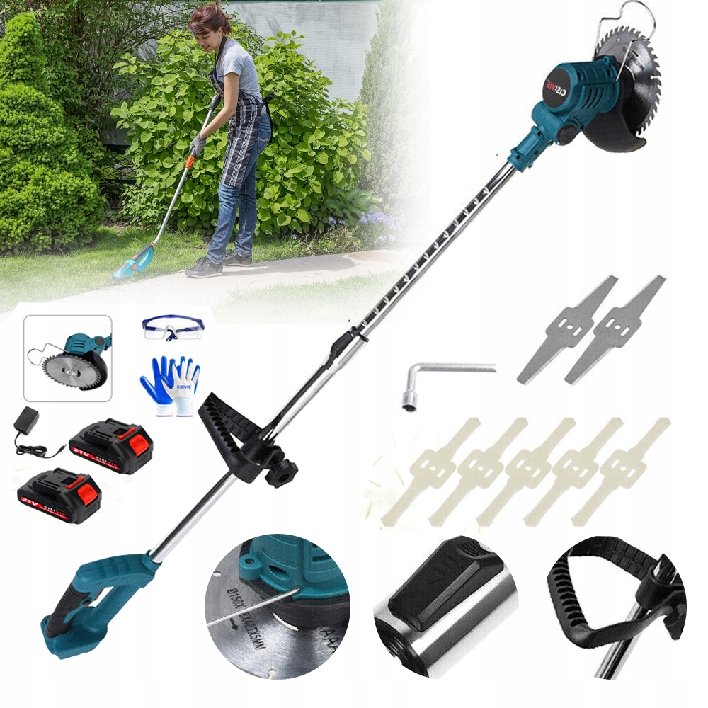 Akumulátorový Vyžínač 21V 900W Teleskopický 2X Aku Kompletní Sada