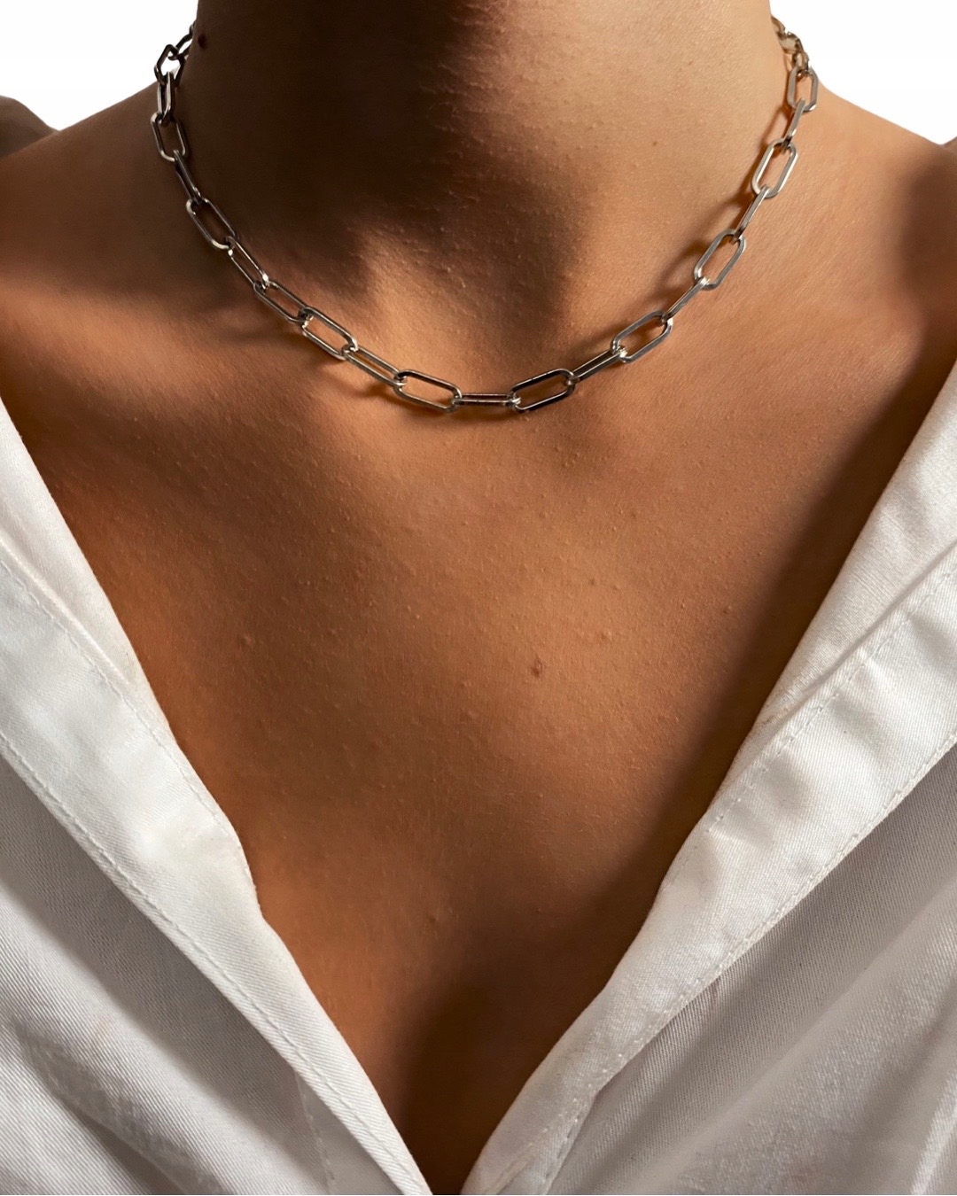 

Srebrny naszyjnik Łancuszek wisior Pancerka stal