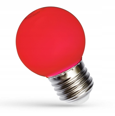 Żarówka LED KULKA E-27 230V 1W czerwony