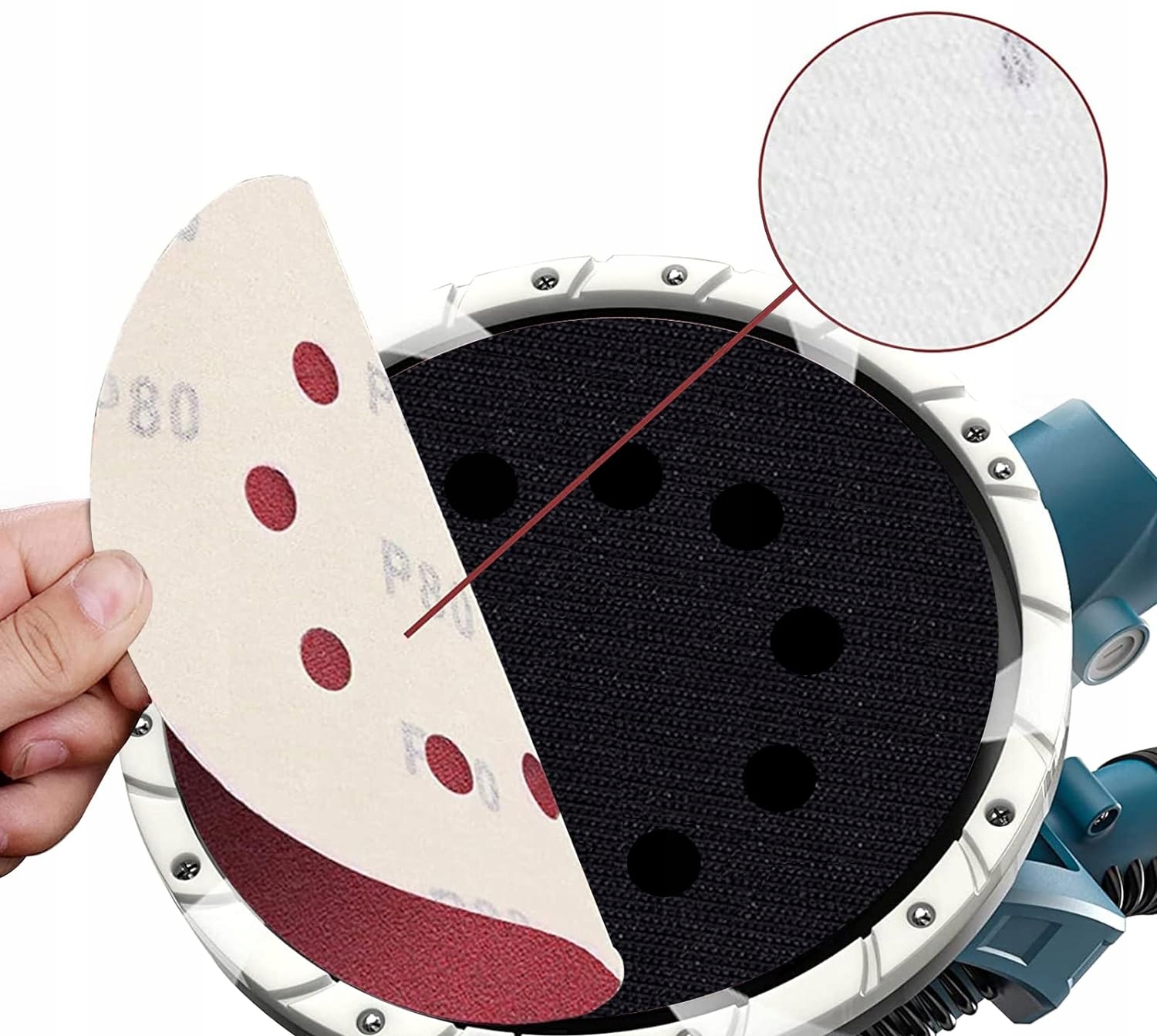 PAPIER ŚCIERNY KRĄŻEK DO ŻYRAFY 10 OTWORÓW 225mm P60 10 szt. NA PŁÓTNIE Marka Falon-Tech