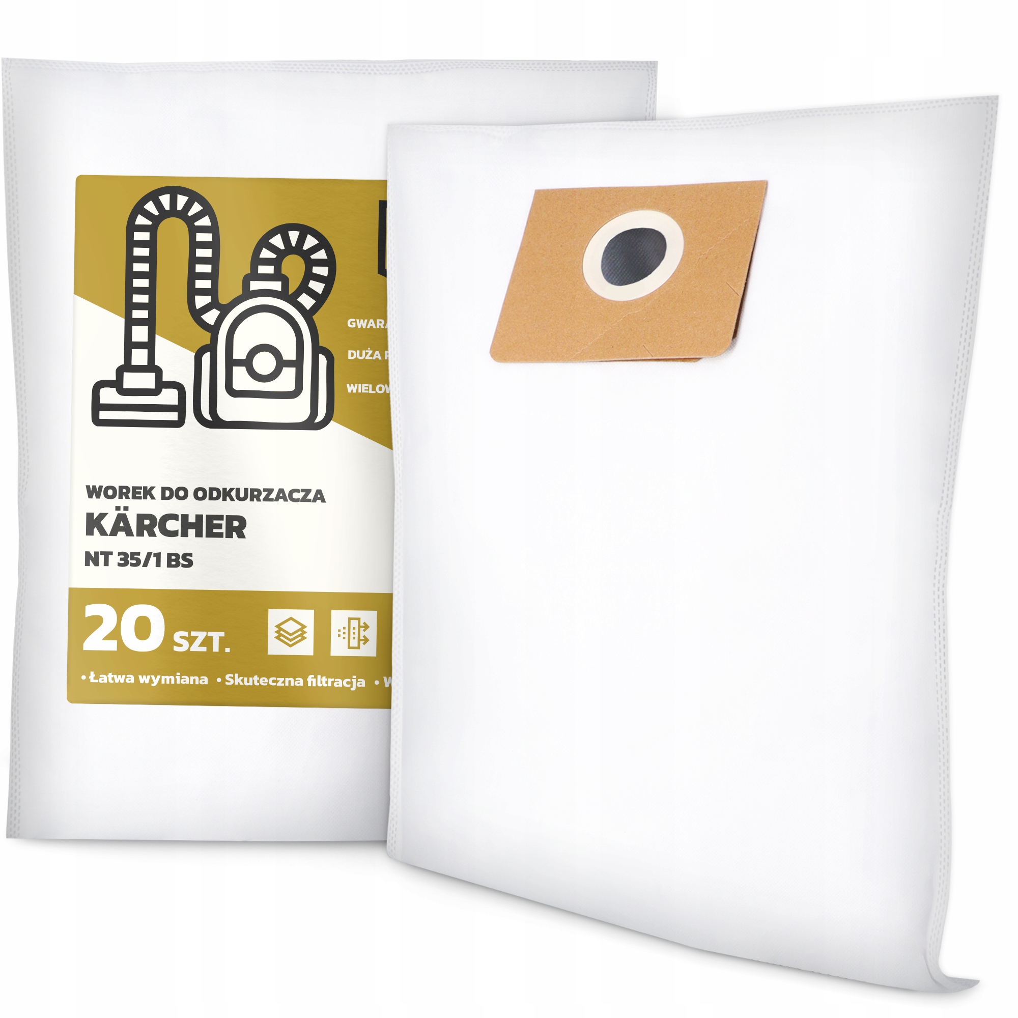 20 x Sáček Do Vysavače Kärcher Nt 35/1 Bs Syntetický Velký Sáček Sáčky G9